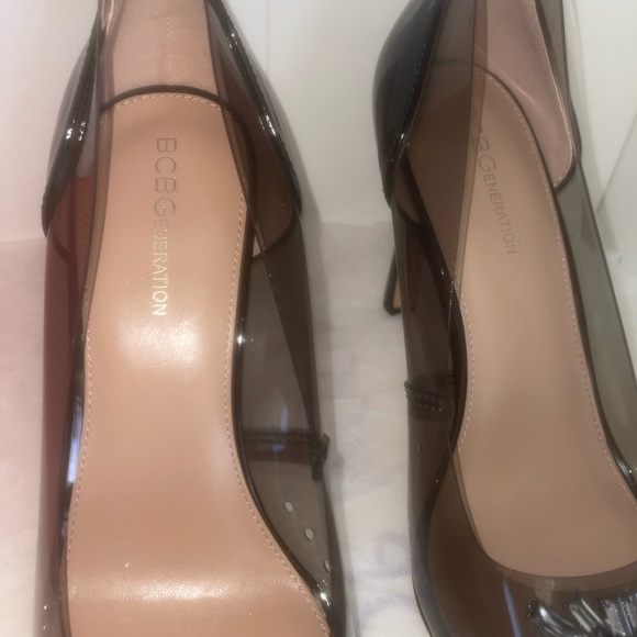 BCBGeneration Hillax Pump Heels Black Clear Size 10 One Rhinestone Missing! - Picture 8 of 14